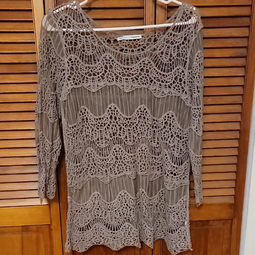 Maurices Crochet Knit Top - Tan